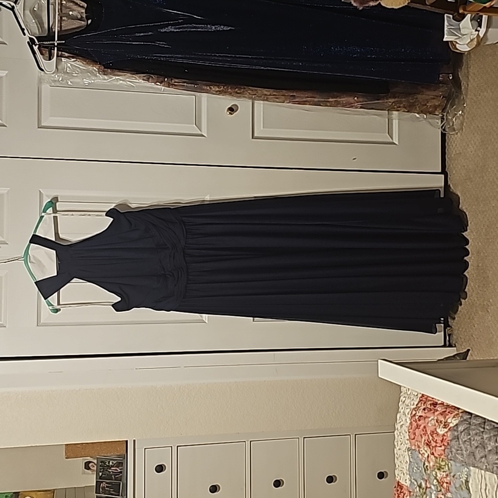 Davids bridal dress, size 20, marine, floor length.